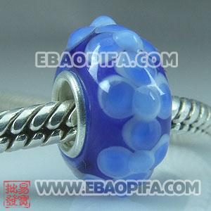 欧洲珠 925纯银管琉璃珠