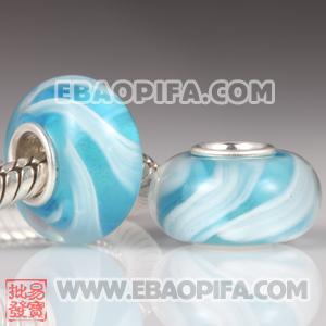 欧洲珠 925纯银管琉璃珠