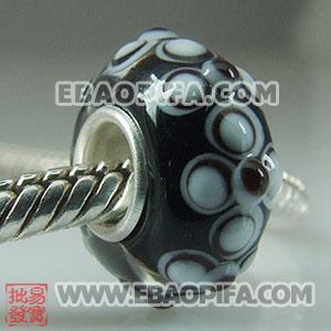 欧洲珠 925纯银管琉璃珠