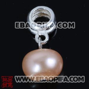 批发珍珠大孔珠 天然淡水珍珠珠子 925纯银管珍珠珠子