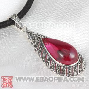 厂家929纯银泰银镶石吊坠