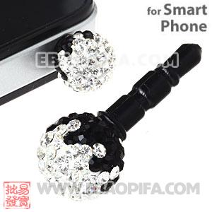 10mm Czech Crystal Ball Earphone Jack Plug For iPhone Wholesale 