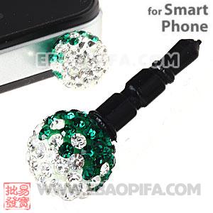 10mm Czech Crystal Ball Earphone Jack Plug For iPhone Wholesale 
