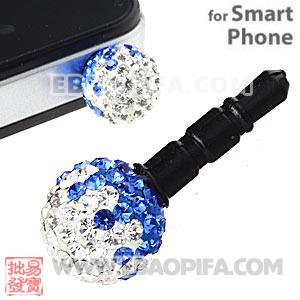 10mm Czech Crystal Ball Earphone Jack Plug For iPhone Wholesale 