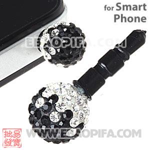 10mm Czech Crystal Ball Earphone Jack Plug For iPhone Wholesale 