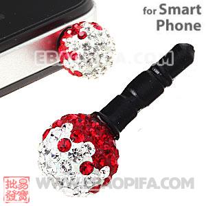 10mm Czech Crystal Ball Earphone Jack Plug For iPhone Wholesale 