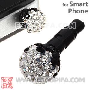 8mm Czech Crystal Ball Earphone Jack Plug For iPhone Wholesale 