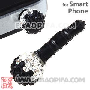 8mm Czech Crystal Ball Earphone Jack Plug For iPhone Wholesale 
