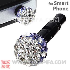 8mm Czech Crystal Ball Earphone Jack Plug For iPhone Wholesale 