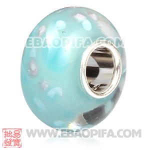 欧洲珠 925纯银管琉璃珠