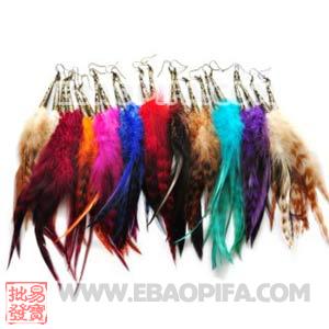 羽毛耳环批发 十打一件起订