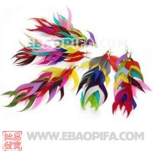 羽毛耳环批发 十打一件起订