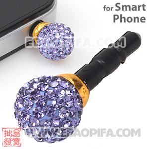 10mm Lilac Czech Crystal Ball Plugy Headphone Jack Accessories
