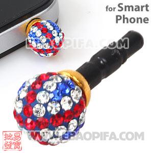 10mm Czech Crystal Union Jack Ball Plugy Headphone Jack Accessories