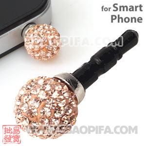 10mm Rose Czech Crystal Ball Cute Plugy Earphone Jack Accessory