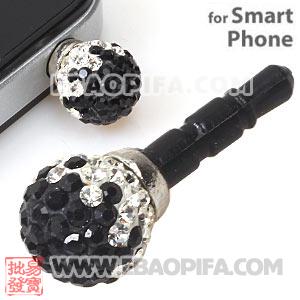10mm Czech Crystal Ball Cute Plugy Earphone Jack Accessory