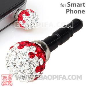 10mm Czech Crystal Ball Cute Plugy Earphone Jack Accessory