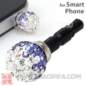 10mm Czech Crystal Ball Cute Plugy Earphone Jack Accessory