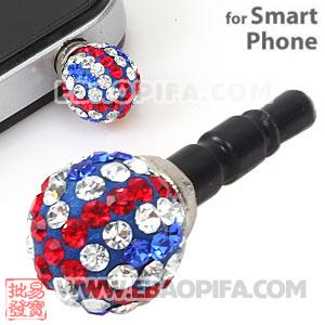 10mm Czech Crystal Union Jack Ball Cute Plugy Earphone Jack Accessory