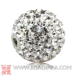 10mm Sambarla style Pave white Czech Crystal Bead 