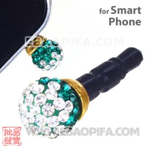 8mm Czech Crystal Ball Cute Plugy Earphone Jack Accessory