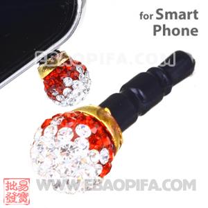8mm Czech Crystal Ball Cute Plugy Earphone Jack Accessory