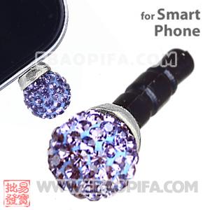 8mm Lavender Czech Crystal Ball Plugy Headphone Jack Accessories