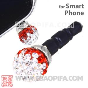 8mm Czech Crystal Ball Plugy Headphone Jack Accessories
