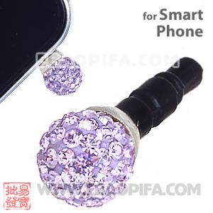 8mm Lavender Czech Crystal Ball Plugy Headphone Jack Accessories
