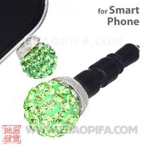 8mm Olivine Czech Crystal Ball Plugy Headphone Jack Accessories