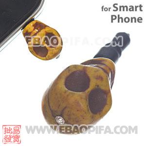 Wholesale 11×12mm Turquoise Skull Earphone Jack Plug For iPhone 