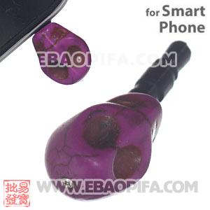 Wholesale 11×12mm Turquoise Skull Earphone Jack Plug For iPhone 