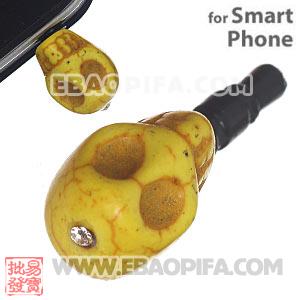 Wholesale 11×12mm Turquoise Skull Earphone Jack Plug For iPhone 