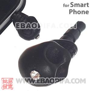 Wholesale 11×12mm Turquoise Skull Earphone Jack Plug For iPhone 