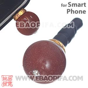 10mm Golden Stone Mobile Earphone Jack Plug Fit iPhone 