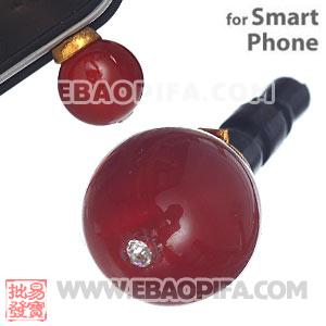 10mm Red Agate Mobile Earphone Jack Plug Fit iPhone 