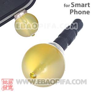 10mm Yellow Agate Mobile Earphone Jack Plug Fit iPhone 