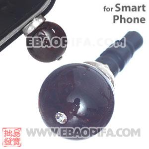 10mm Red Agate Mobile Earphone Jack Plug Fit iPhone 