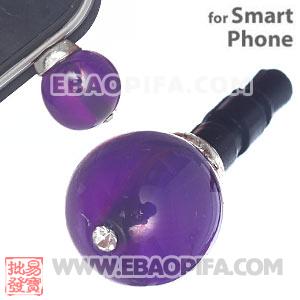 10mm Purple Agate Mobile Earphone Jack Plug Fit iPhone 