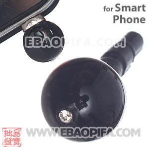 10mm Black Agate Mobile Earphone Jack Plug Fit iPhone 
