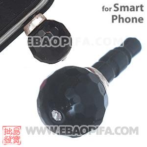 10mm Black Agate Mobile Earphone Jack Plug Fit iPhone 