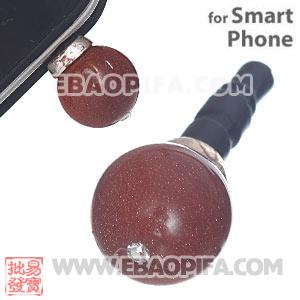 10mm Golden Stone Mobile Earphone Jack Plug Fit iPhone 