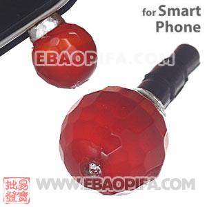 10mm Red Agate Mobile Earphone Jack Plug Fit iPhone 