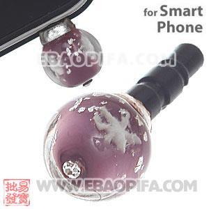 10mm Snowflake Mobile Earphone Jack Plug Fit iPhone 