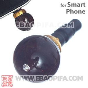 8mm Red Agate Mobile Earphone Jack Plug Fit iPhone 