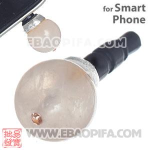8mm Pink Agate Mobile Earphone Jack Plug Fit iPhone 