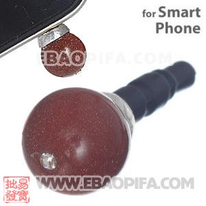 8mm Golden Stone Mobile Earphone Jack Plug Fit iPhone 