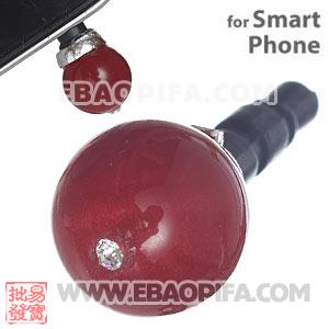 8mm Red Agate Mobile Earphone Jack Plug Fit iPhone 