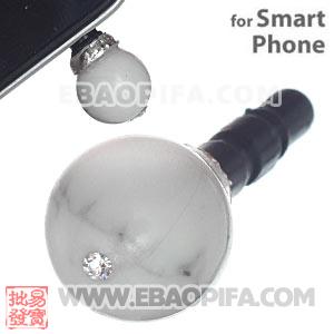 8mm White Turquoise Mobile Earphone Jack Plug Fit iPhone 