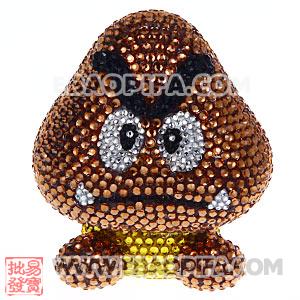 Cute 3D Bling Crystal Goomba Absorbable Doll For iPhone Cases 